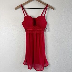 Daisy Fuentes Red Lace Chemise